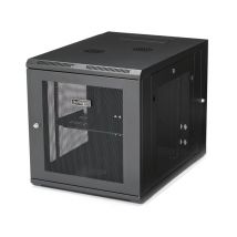 StarTech.com Armoire Réseau Murale à 4 Montants 12U avec Étagère 1U, Armoire Serveur Murale 19 à Charnières pour Équipement IT/AV/Électronique/