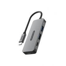 Sitecom CN-5010 hub & concentrateur USB 3.2 Gen 1 (3.1 Gen 1) Type-C 5000 Mbit/s Noir, Gris