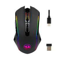 Redragon M910-KS RANGER LITE Souris de Jeu RGB 2.4G Sans Fil/Câblée à Double Mode 8000 DPI avec Boutons de Tir Rapide - Noire