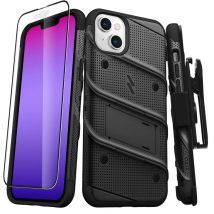 Pack Coque avec Support et Verre Trempé iPhone 14 Plus Bolt Blindée Antichoc Noir