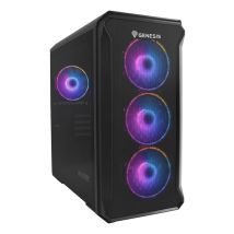 GENESIS Irid 503 ARGB Micro Tower Negro, Transparente - Nuevo
