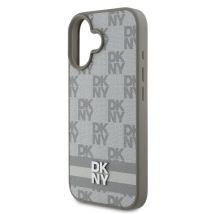 Coque pour iPhone 16 Élégante avec Motifs à Carreaux et à Rayures Beige