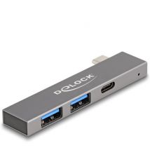 DeLOCK Hub 3 ports Slim USB avec USB Type-C vers 1 x USB 5 Gbps USB Type-C + 2 x USB 5 Gbps Type-A