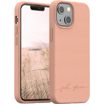JUST GREEN Funda para iPhone 13 Mini Modelo Natura Compatible con Carga Inalámbrica Beige - Nuevo