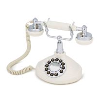 GPO Opal Téléphone Bouton Poussoir – Téléphone Fixe Vintage, Design élégant, Style rétro UK -Blanc