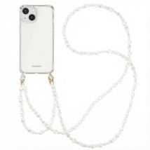 imoshion Coque avec dragonne + bracelet pour Apple iPhone 13 - Perles Cœurs