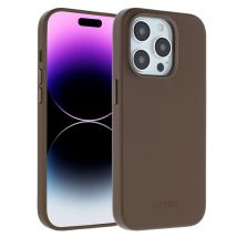 Accezz Coque arrière en cuir avec MagSafe pour Apple iPhone 14 Pro - Marron café