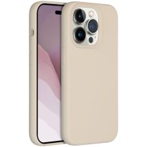 Accezz Coque Liquid Silicone pour Apple iPhone 14 Pro - Stone
