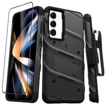 Coque Blindé Bolt Galaxy S23 Plus avec Support et Verre Trempé Ultra Résistant Noir