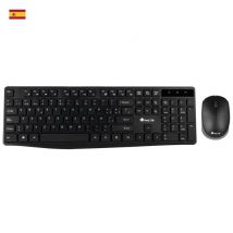 Kit NGS Allure, tastiera QWERTY, ES con mouse RF universale senza fili, nero spagnolo- ricondizionato - Condizioni eccellenti