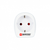 Skross Adaptador de Viaje Enchufe Europeo a Dinamarca Tipo K 16A Blanco - Nuevo