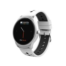 Canyon Oregano 3,3 cm [1.3] IPS 44 mm 240 x 240 Pixel Touch screen Nero, Argento, Bianco (Canyon Oregano Smart Watch Black White) - Nuovo