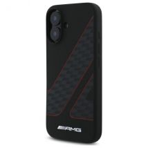 Étui AMG pour iPhone 16 6,1 noir étui rigid Checkered Flag Pattern MagSafe