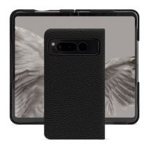 Coque cuir Google Pixel Fold - - Noir - Cuir grainé
