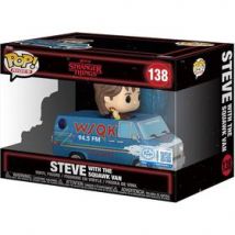 Figurine Funko Pop Rides Deluxe Stranger Things Steve dans le Squawk Van n°138 Vinyle Bleu
