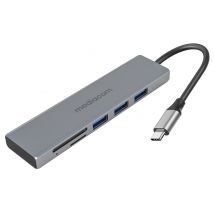 Mediacom MD-C302 hub de interfaz USB 3.2 Gen 1 (3.1 Gen 1) Type-A Aluminio - Nuevo