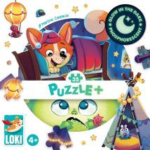 Puzzle IELLO Loki y el Monstruo bajo la Cama 35 piezas fosforescente multicolor póster incluido - Nuevo