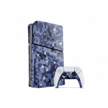 PlayStation 5 SLIM BLUE WAVE CAMO FACEPLATES KIT (Faceplates + Controller Faceplates Camo Blue)