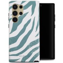 Selencia Coque arrière Vivid pour Samsung Galaxy S24 Ultra - Colorful Zebra Pine Blue