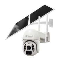 Caméra solaire WiFi intelligente Tellur, P&T, 3MP, 2K UltraHD, PIR, panneau solaire 20W, blanc