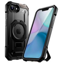 Coque pour iPhone 16e Antichoc Anneau MagSafe Noir