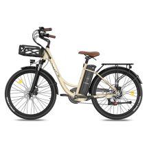 Vélo électrique FAFREES F26 Lasting - Moteur 250W Batteries 36V25Ah 26x1.95 Pouces Pneus Freins à Disque Mécaniques - Beige