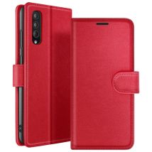Zanaé Funda tipo cartera para Galaxy A30s / A50 / A50s con soporte y lengüeta magnética Rojo - Nuevo