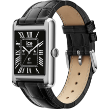 Reloj ICE SMART TK 2.0 Rectangular con Correa de Cuero Plateada Croco Negra Ice Watch - Nuevo