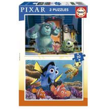 Puzzle Disney Pixar 2 x 20 piezas - Encuentra a Nemo y Monsters & Co. - Nuevo
