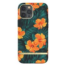 Coque pour iPhone 12 Pro Max Antichocs Motifs Hibiscus Orange