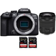 Fotocamera mirrorless Canon EOS R10 + RF 24-105mm F4-7.1 IS STM + 2 SanDisk 64GB Extreme PRO UHS-II + Ebook 20 consigli per foto che colpiscono - 