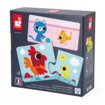 Puzzles educativos de 2 piezas : Animales de granja para padres e hijos - Nuevo