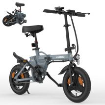 Bicicleta eléctrica ESKUTE F100 de 14 pulgadas, motor de 250 W, batería de 36 V 9 AH y frenos de disco mecánicos - Gris - Nuevo