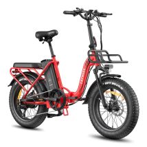 Bicicleta eléctrica plegable FAFREES F20 Max con batería LG de 48 V y 30 Ah y pantalla LCD - roja - Nuevo