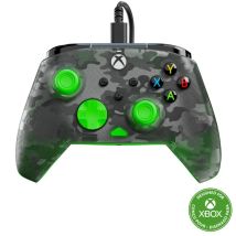 Turtle Beach Rematch Core Ghost Camo Negro/Verde - Mando con Cable - con Licencia para Xbox Series XS, Xbox One y PC - Botones de Audio, Motores de vi