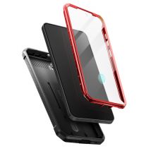 Coque Intégrale pour Samsung S24 et S25 Antichoc avec Béquille Rouge