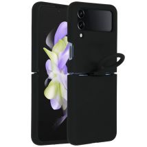 Accezz Coque Liquid Silicone pour Samsung Galaxy Z Flip 4 - Noir
