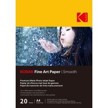 KODAK - 20 Hojas de Papel Fotográfico 230gsm, Mate, A4 (21x29.7cm), Impresión Inkjet Suave - 9891092 - Nuevo