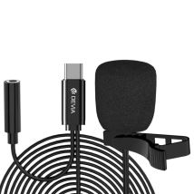 Devia Micrófono de Solapa con Cable USB-C Grabación HD con Clip de Sujeción y Cable Negro - Nuevo