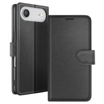 Étui Portefeuille pour iPhone 17 Air Fonction Support et Languette Magnétique Noir