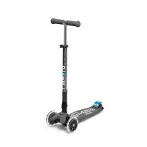 Trottinette Maxi Micro Deluxe Pliable LED - Gris Volcan pour Enfants