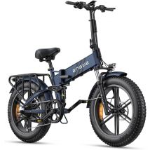 Vélo électrique pliable ENGWE ENGINE PRO 2.0 750 W avec gros pneu 20 x 4,0 pouces, batterie amovible 16 Ah, suspension complète, 8 vitesses - Bleu