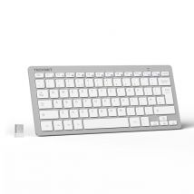 TECKNET X315 Clavier sans fil ergonomique - 78 touches - fin silencieux - Argent
