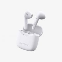 Defunc True Lite Blanco - Auriculares inalámbricos Hi-FI Bluetooth 5.3 con sonido estéreo, control táctil, micrófonos integrados, 20 horas de 