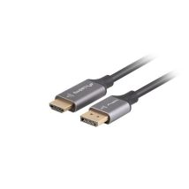 Lanberg CA-DPHD-20CU-0010-BK câble vidéo et adaptateur 1 m DisplayPort HDMI Type A (Standard) Noir, Argent
