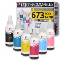 Confezione compatibile con EPSON 673 ECOTANK, 6 flaconi d'inchiostro - Nuovo