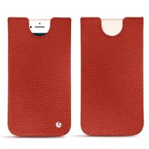 Pochette cuir Apple iPhone 7 - - Orange - Cuir grainé