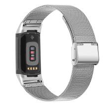Bracelet de montre en acier inoxydable pour Fitbit Charge 5 Charge 6 Silver