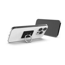 iRing Original - Poignée et Support pour Téléphone - Colle Réutilisable - Rotation à 360 degrés - Inclinaison à 180 degrés - Noir Mat