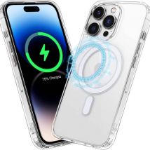 Coque arrière en silicone ultra fine Riff Magsafe pour Apple iPhone 15 Plus Transparente